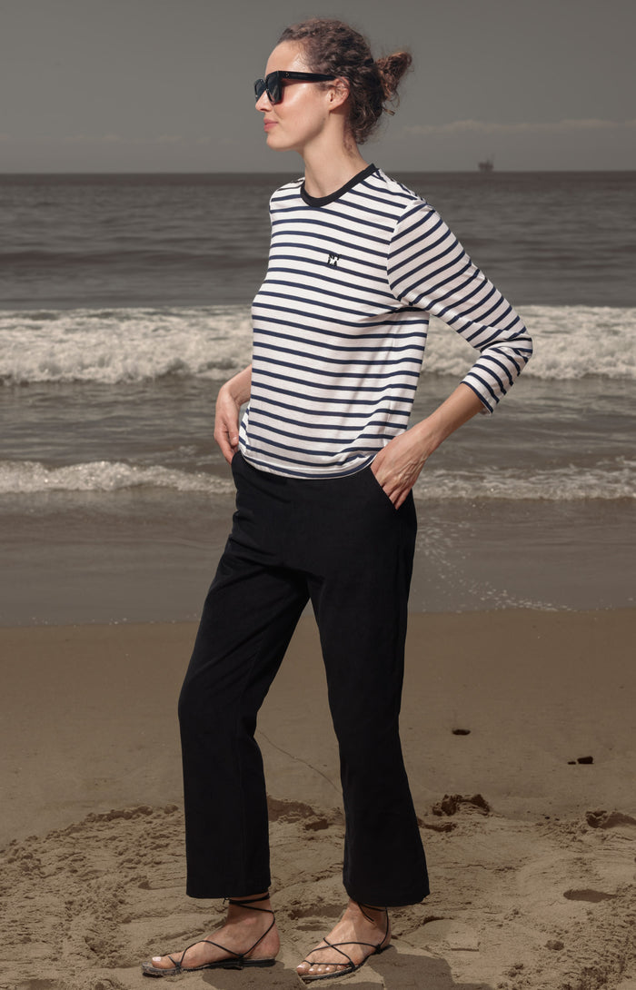 SRF LA Drake Tee - White & Blue Stripes