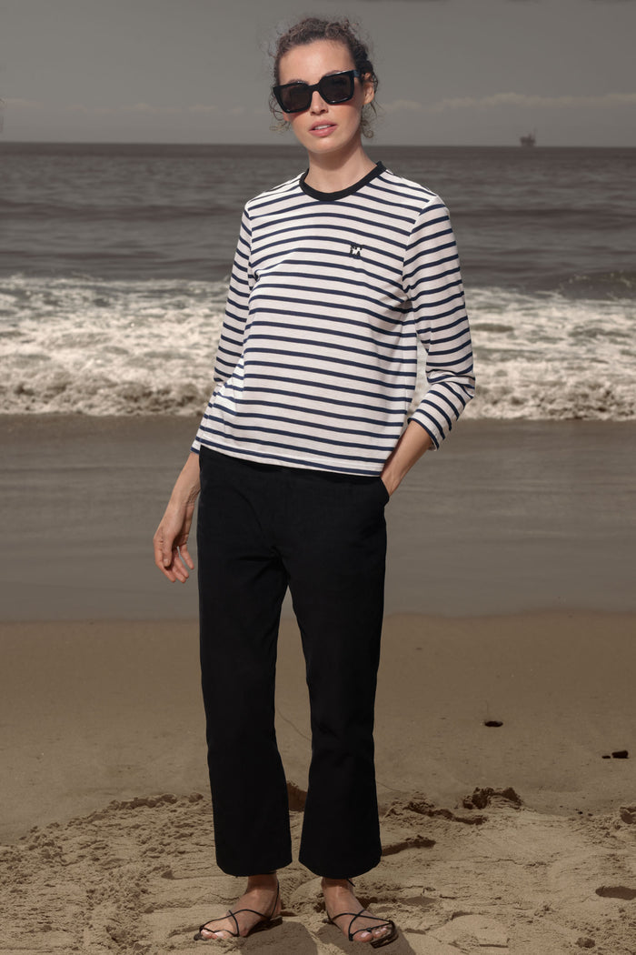 SRF LA Drake Tee - White & Blue Stripes