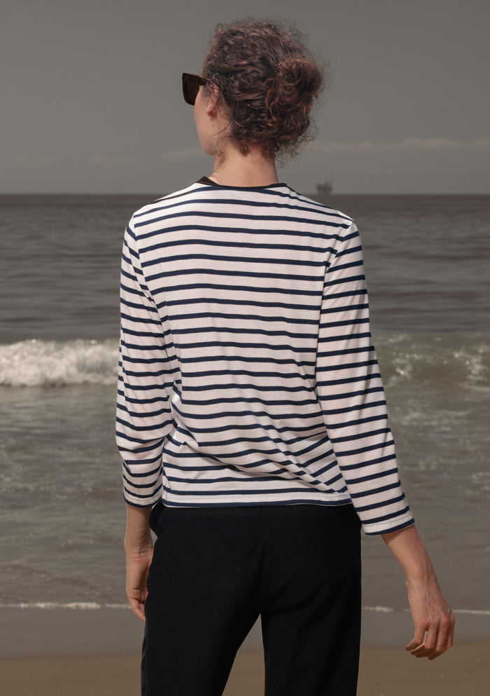SRF LA Drake Tee - White & Blue Stripes