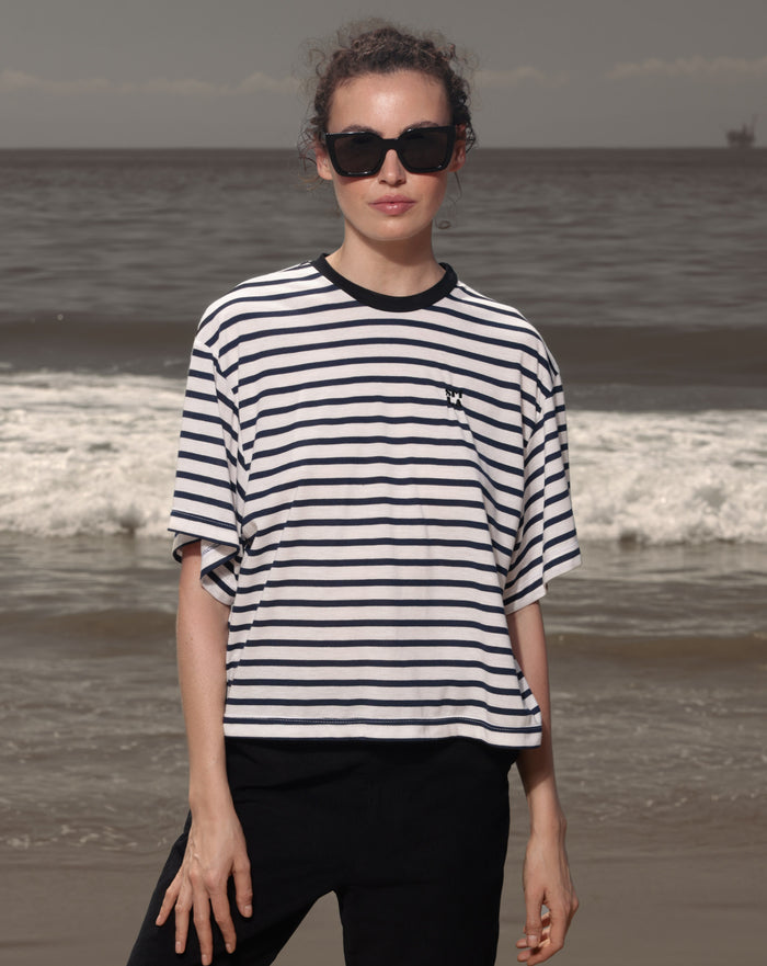 SRF LA Sailor Tee - White & Blue Stripes
