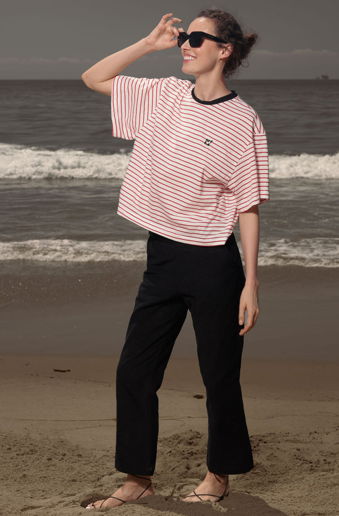 SRF LA Sailor Tee - White & Red Stripes