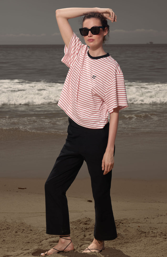 SRF LA Sailor Tee - White & Red Stripes
