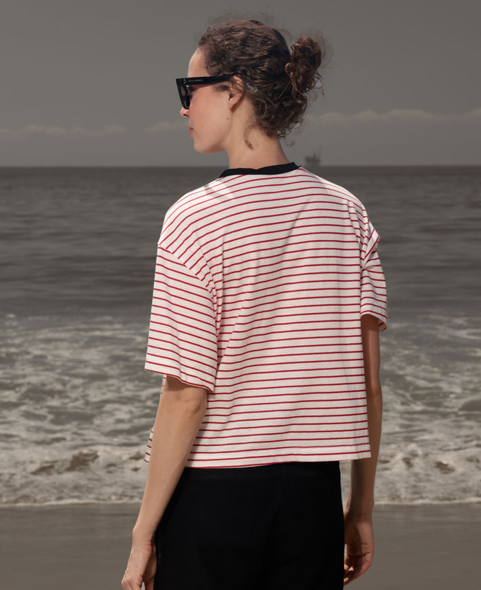 SRF LA Sailor Tee - White & Red Stripes