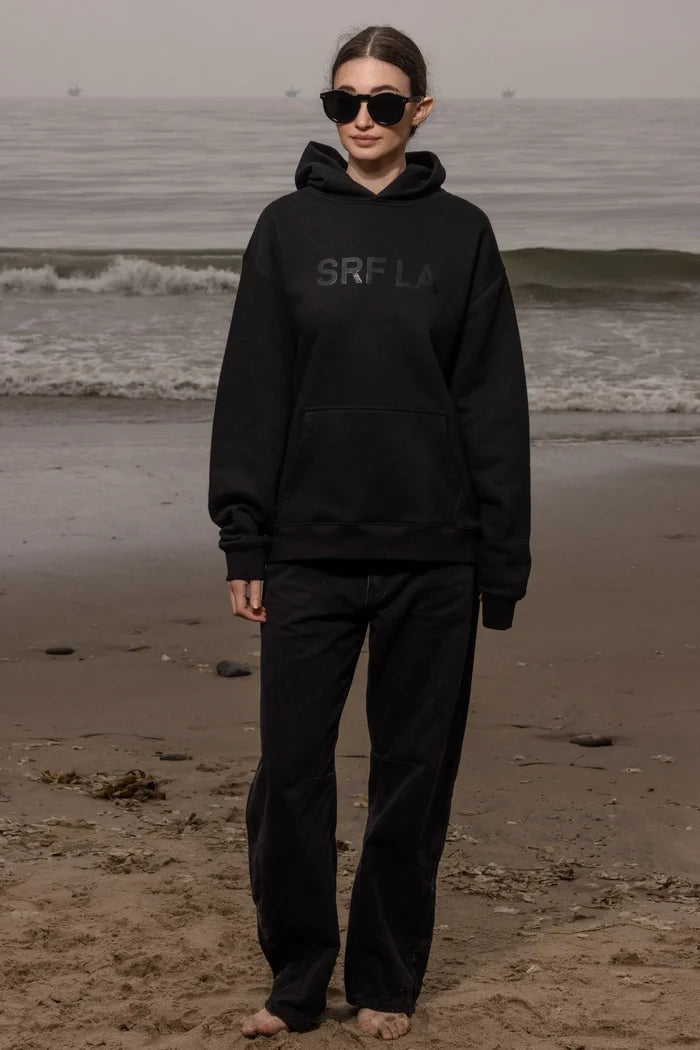 SRF LA Unisex Hoodie - Black on Black - Heidi Merrick