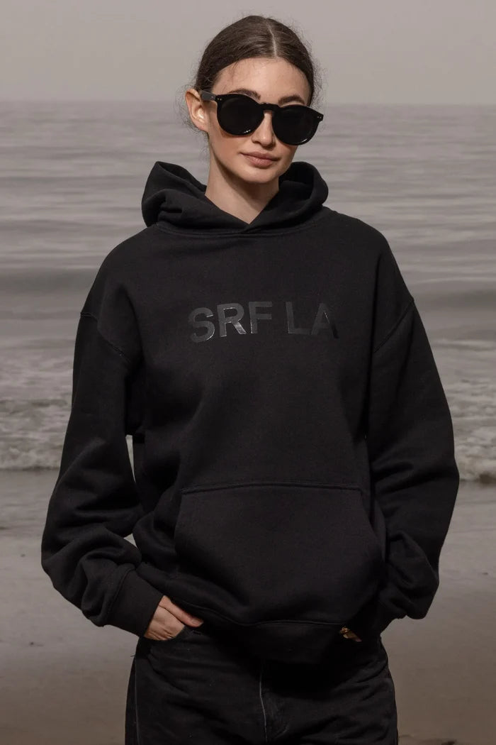 SRF LA Unisex Hoodie - Black on Black - Heidi Merrick