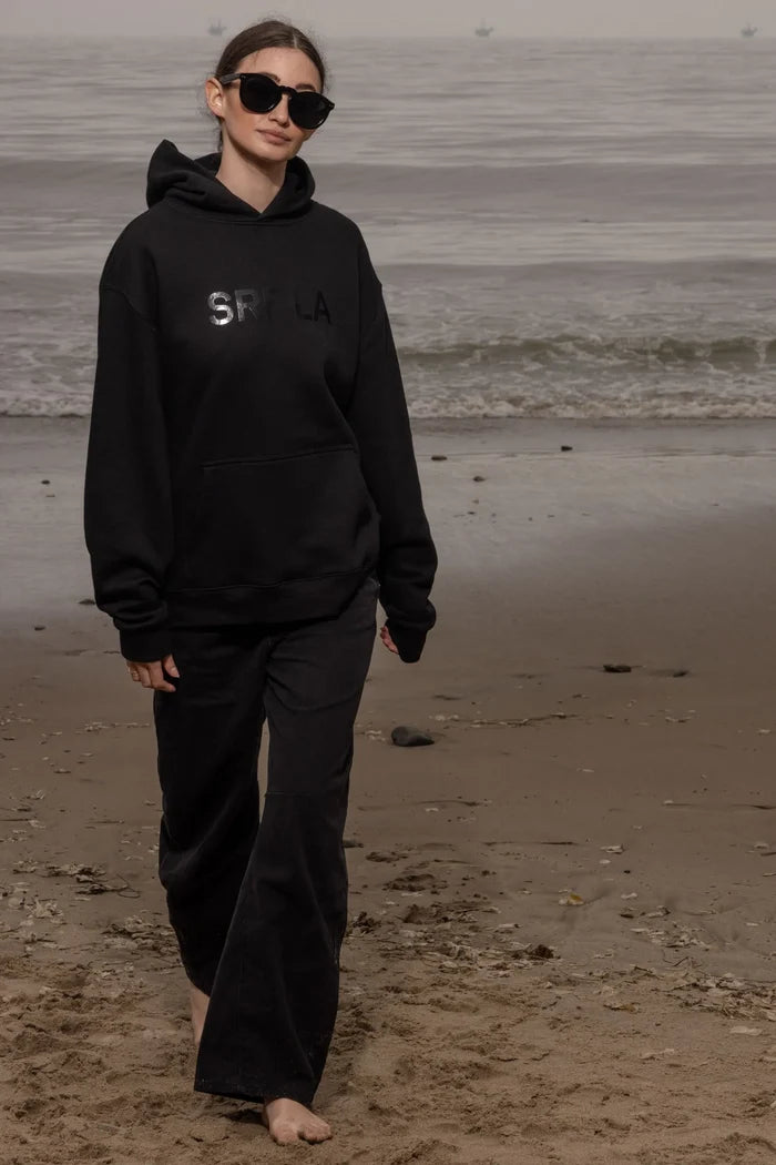 SRF LA Unisex Hoodie - Black on Black - Heidi Merrick