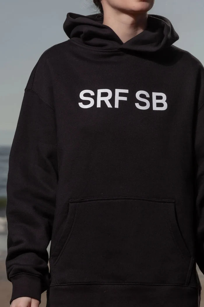 SRF SB Unisex Hoodie - Cream on Black - Heidi Merrick
