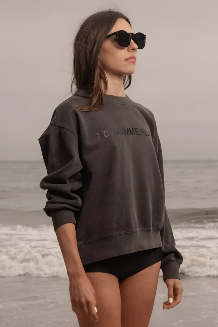 SRF SUMMERLAND Classic Crewneck - Faded Black - Heidi Merrick