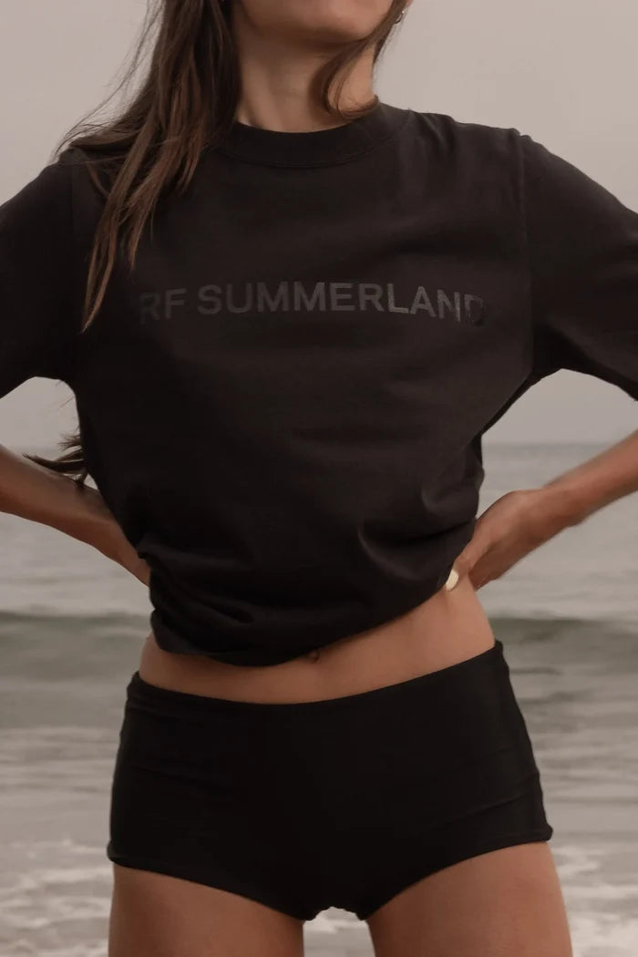 SRF SUMMERLAND Tee - Black on Black - Heidi Merrick