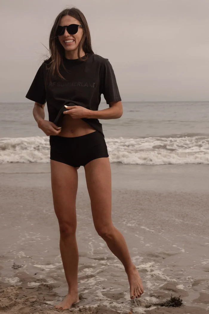SRF SUMMERLAND Tee - Black on Black - Heidi Merrick