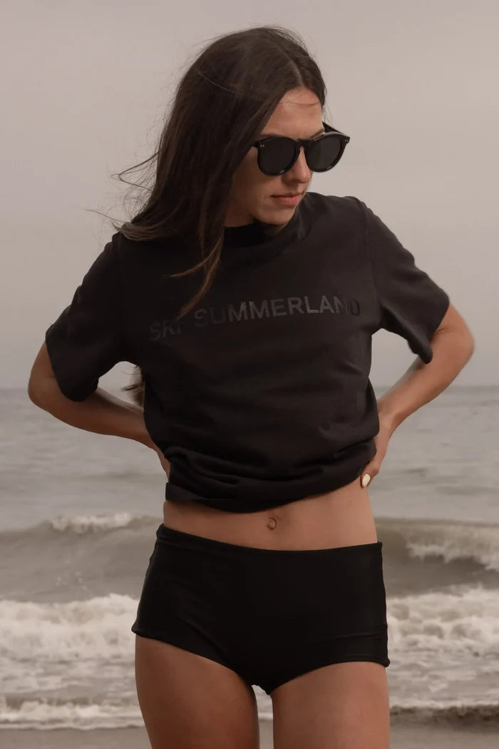 SRF SUMMERLAND Tee - Black on Black - Heidi Merrick