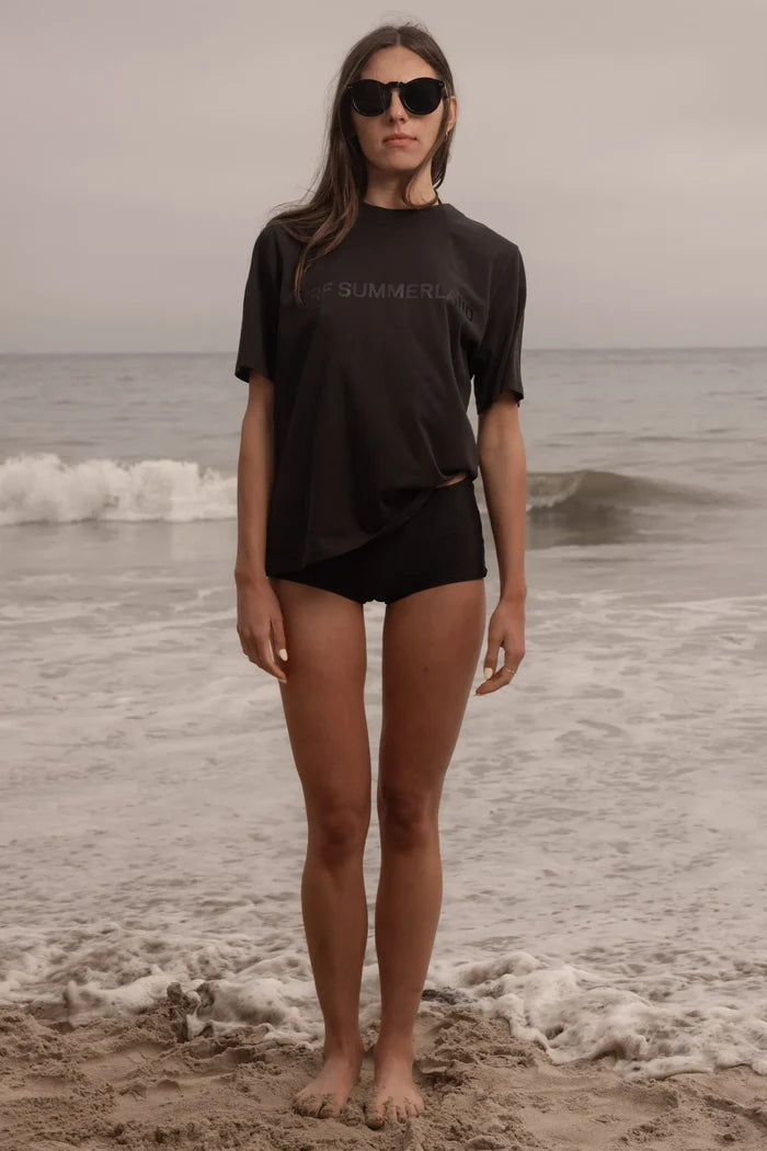 SRF SUMMERLAND Tee - Black on Black - Heidi Merrick