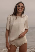 SRF SUMMERLAND Tee - White on Ivory - Heidi Merrick