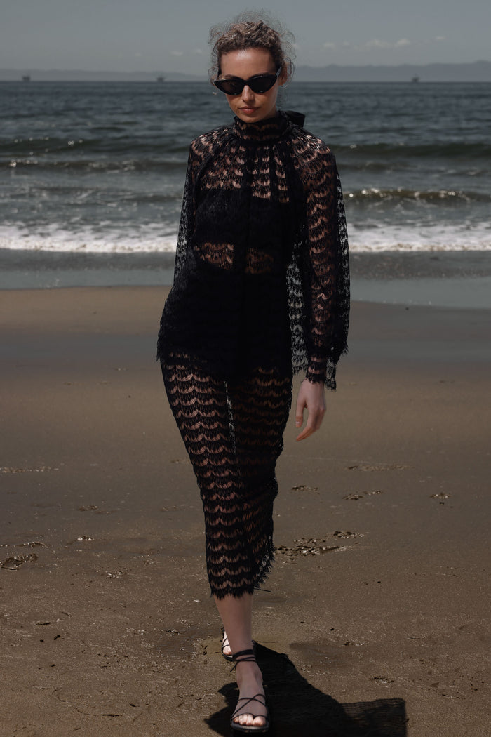 Tara Skirt - Eclipse Black Lace - Heidi Merrick