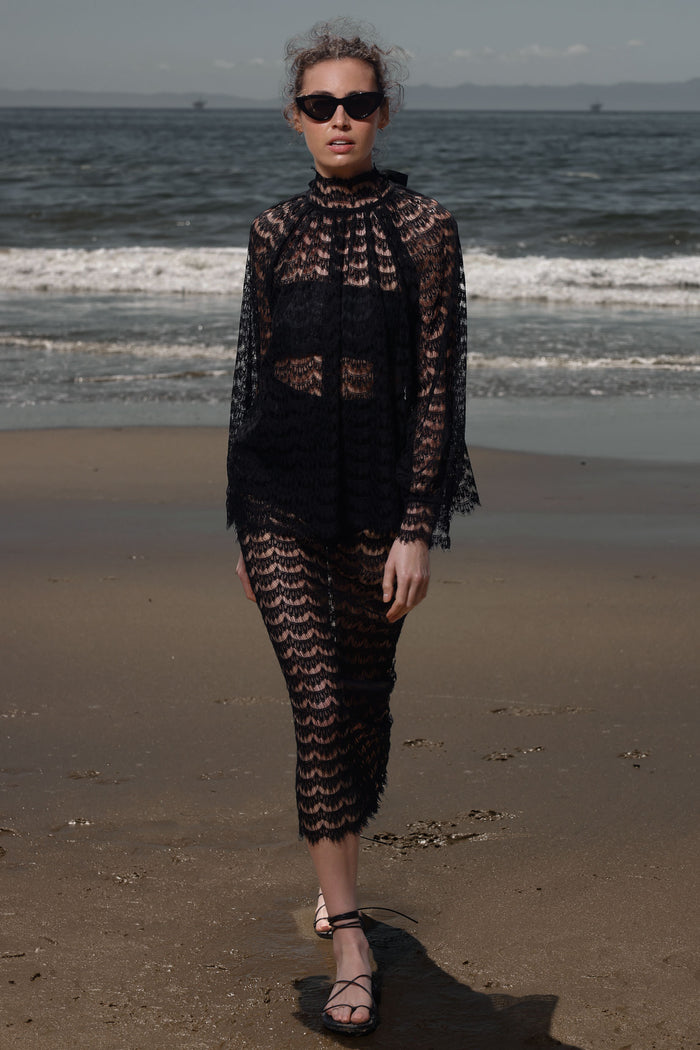 Tara Skirt - Eclipse Black Lace - Heidi Merrick