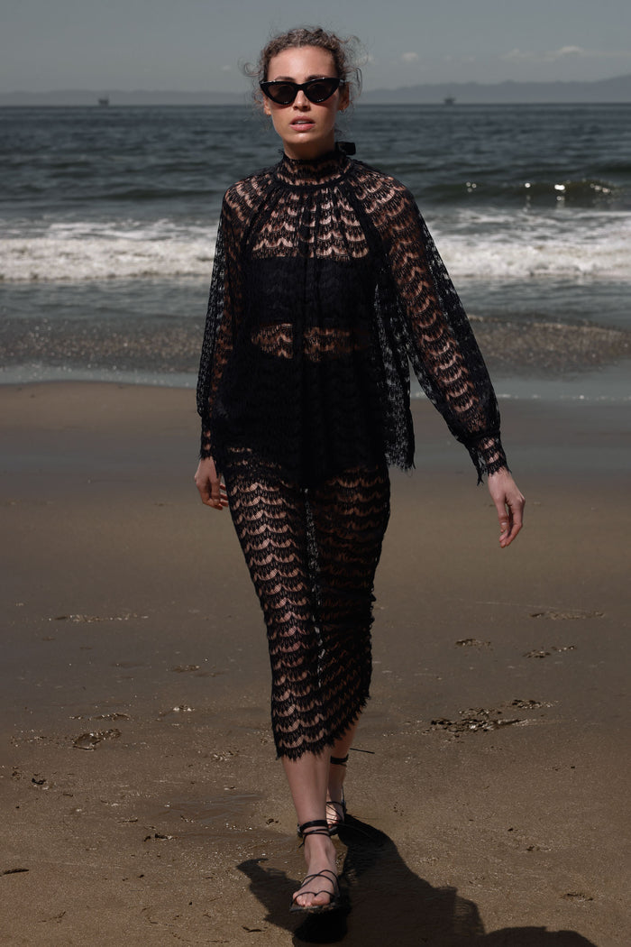 Tara Skirt - Eclipse Black Lace - Heidi Merrick