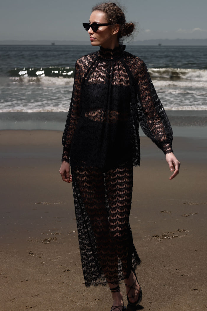 Tara Skirt - Eclipse Black Lace - Heidi Merrick