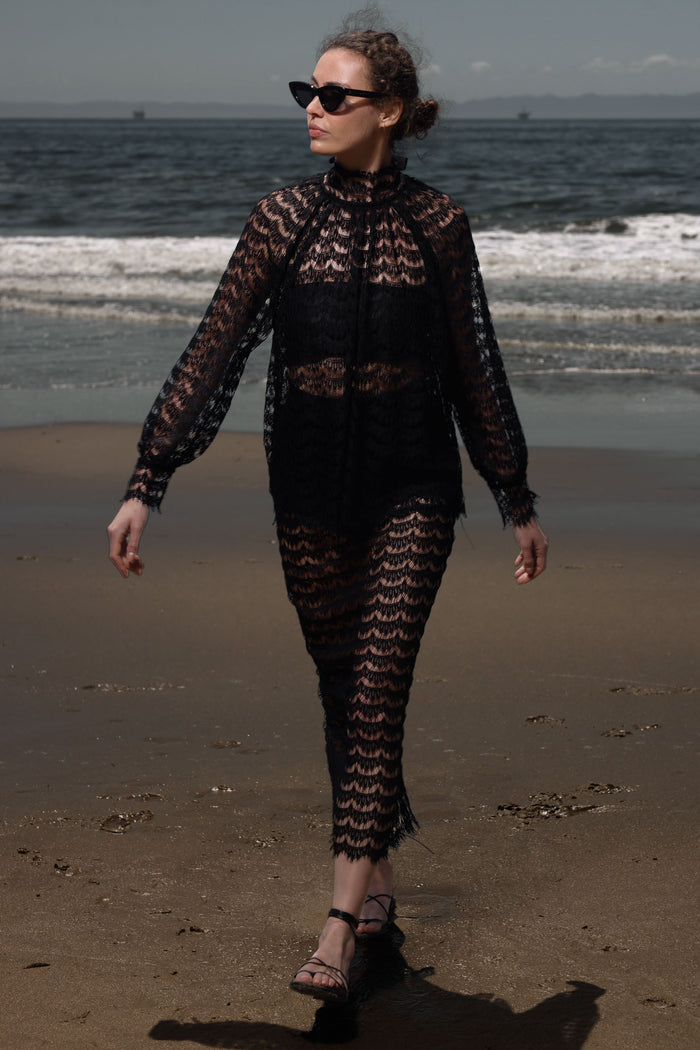 Tara Skirt - Eclipse Black Lace - Heidi Merrick