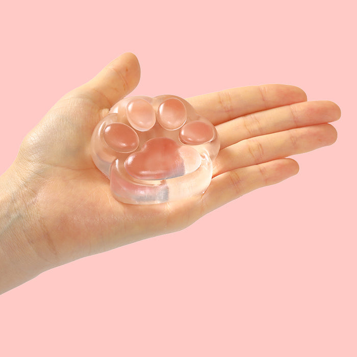 Transparent Purely Pink Cat Paw Taba Squishy