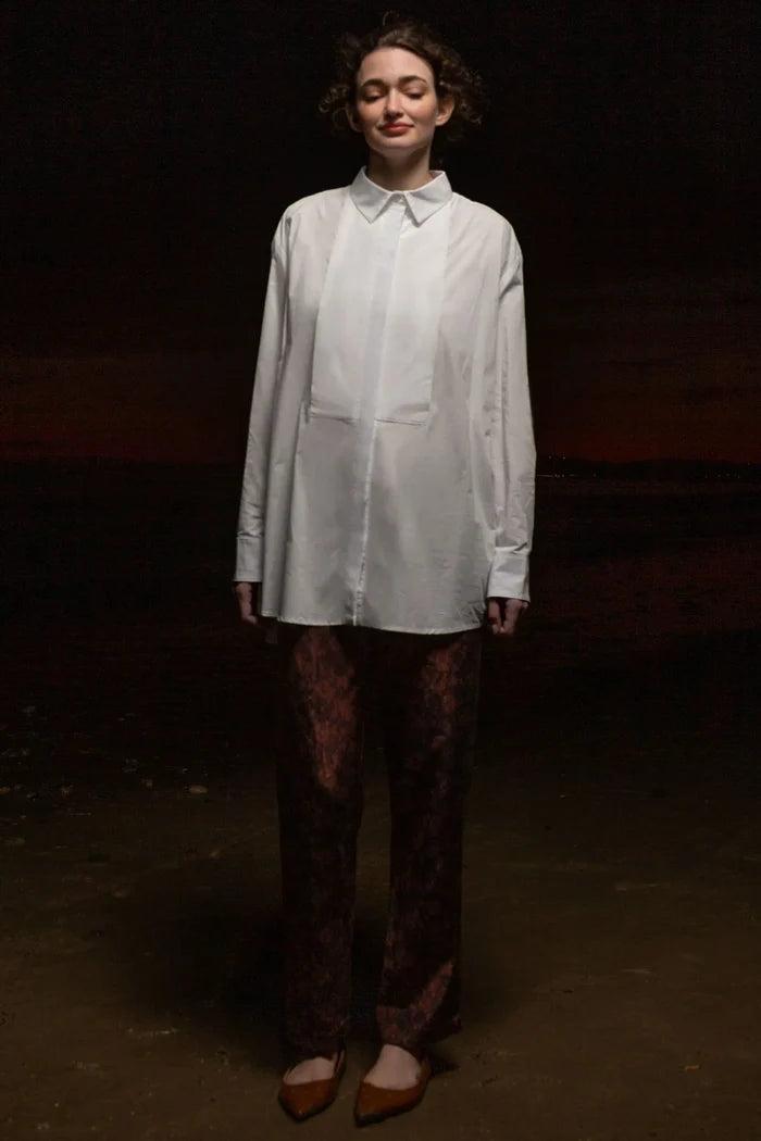 Tux Top - White Shirting - Heidi Merrick