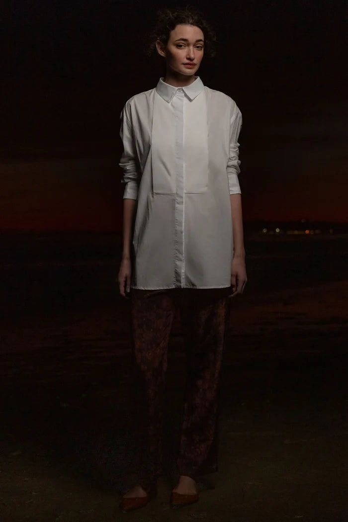 Tux Top - White Shirting - Heidi Merrick