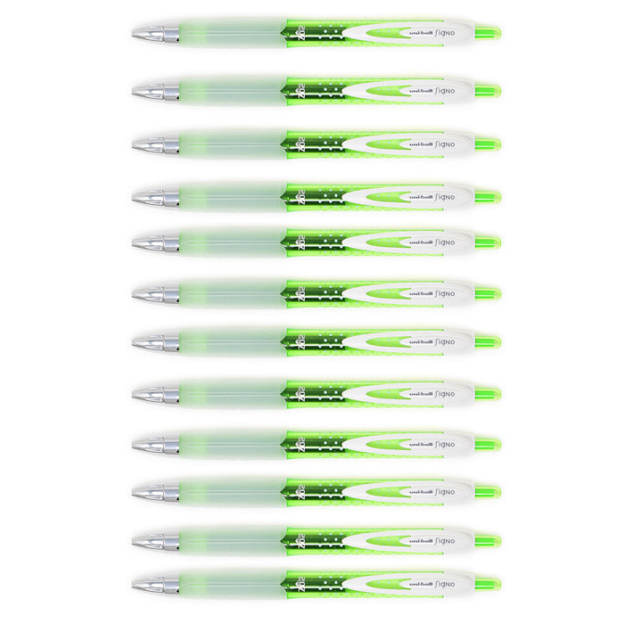 Uni Ball Signo 207 Light Green Gel Pen Medium 0.7mm Retractable - Polka Dot Design 12 Count  Uni-Ball Gel Ink Pens