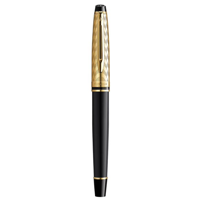 Waterman Expert Deluxe Opera Collection Black Gold Trim Fountain Pen - Medium 2225138 Gift Box