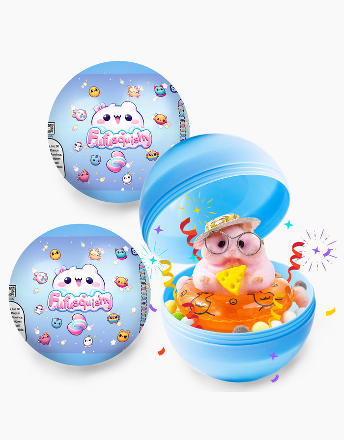 Blue / 3pcs animal series squishy surprise ball