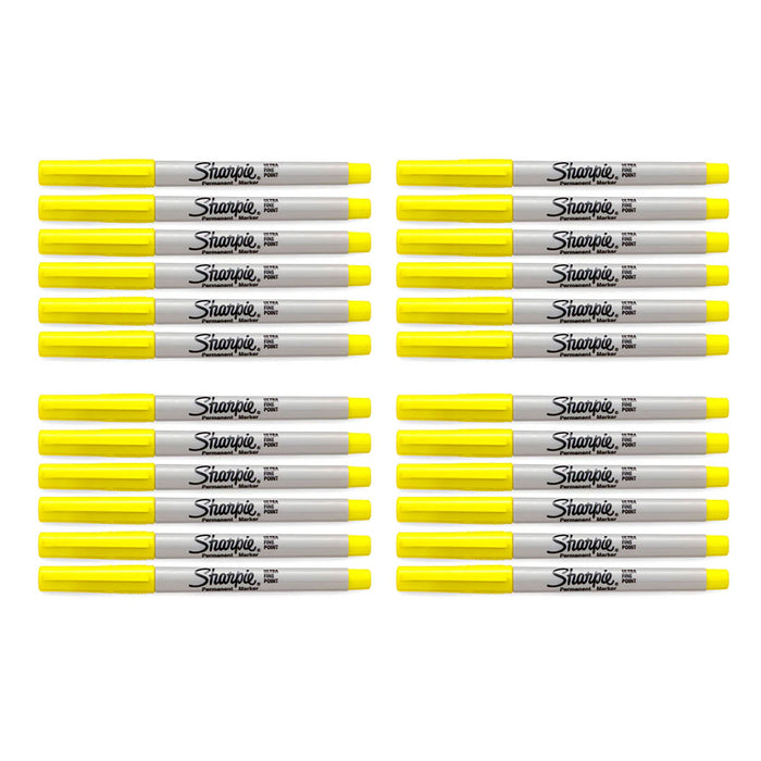 Yellow Sharpies Ultra Fine Point Permanent Markers Pack of 24